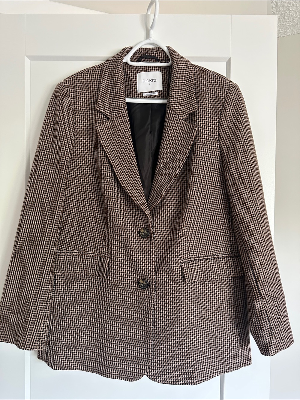 Ricki's Brown Houndstooth Blazer with Black Lining